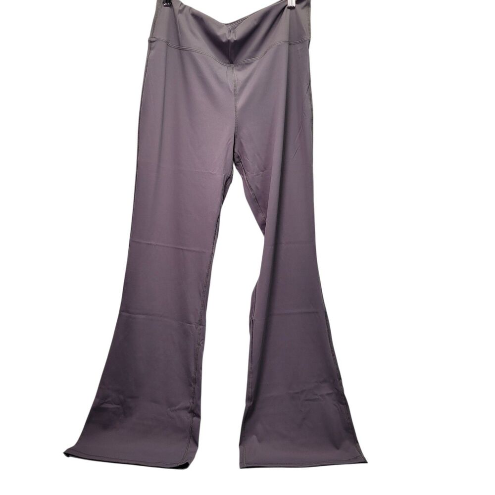 Women Bootcut Yoga High Waist Casual Pants Flare Leggings Gray Size XX-Large
